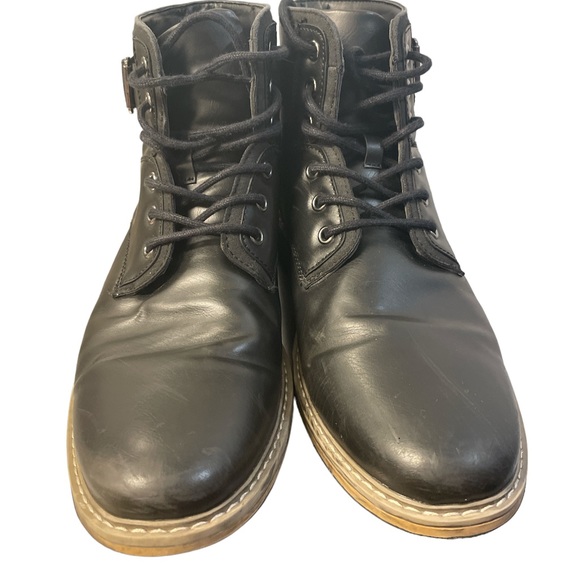 JF J.Ferrar Lagoon Mens Lace Up Black Boots - Picture 3 of 9